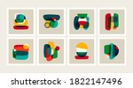 set of eight abstract  patterns.... | Shutterstock .eps vector #1822147496