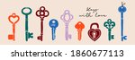 hand drawn colored vector keys. ... | Shutterstock .eps vector #1860677113