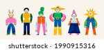 set of abstract people. cute... | Shutterstock .eps vector #1990915316