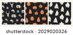 cloth ghosts  orange pumpkins ... | Shutterstock .eps vector #2029020326