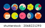 round abstract icons. funny... | Shutterstock .eps vector #2068221293