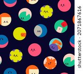 round abstract icons. funny... | Shutterstock .eps vector #2071867616