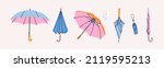 Set Of Different Umbrellas In...