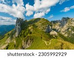 Breathtaking mountain view of the Saxer Lücke in Switzerland.