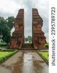 Mojokerto, Indonesia - March 2 2020. Gapura Wringin Lawang is a gate or entrance without a roof from the 14th century Majapahit kingdom. When it