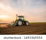 Farmer Seeding  Sowing Crops At ...