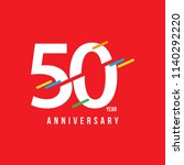 50 year anniversary vector... | Shutterstock .eps vector #1140292220