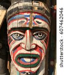Authentic Painted Wooden Totem...