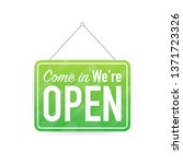 come in we're open hanging sign ... | Shutterstock .eps vector #1371723326