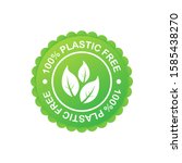 plastic free green icon badge.... | Shutterstock .eps vector #1585438270