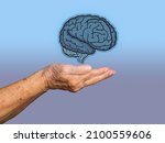 Small photo of Dementia in senior people. Memory loss. Awareness of Alzheimer's, Parkinson's disease, stroke, seizure, or mental health. Neurology and Psychology care. Science and medicine concept