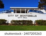 Small photo of Montebello, California – October 30, 2023: Montebello City Hall located at 1600 W Beverly Blvd, Montebello – Los Angeles County
