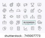 business thin line icons.... | Shutterstock .eps vector #745007773