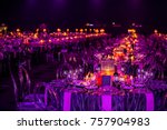 Christmas lights and decorations for a party event or gala dinner with candles and lamps