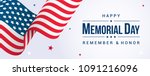 memorial day banner vector... | Shutterstock .eps vector #1091216096