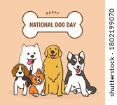 happy national dog day greeting ... | Shutterstock .eps vector #1802199070