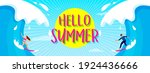 hello  summer banner vector... | Shutterstock .eps vector #1924436666