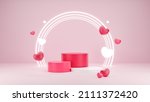 3d render valentine's day stage ... | Shutterstock . vector #2111372420
