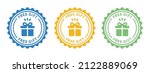 free gift text on badge stamp... | Shutterstock .eps vector #2122889069