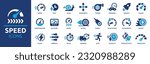 speed icon set. containing fast ...