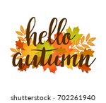 vector illustration with autumn ... | Shutterstock .eps vector #702261940