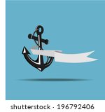 anchor with rope and ribbon  | Shutterstock .eps vector #196792406