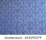 blue and white traditional uzbek tiles / mosaic from Khan (king) Palace in Khiva, Uzbekistan