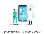 doctors examining a patient... | Shutterstock .eps vector #1692473920