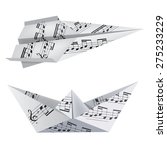 Origami Boat And Airplane With...