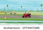 Illustration Of A Tractor In...