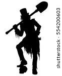 Silhouette Gravedigger With A...