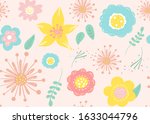 seamless pattern of  flowers... | Shutterstock .eps vector #1633044796