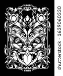maori mask tribal tattoo... | Shutterstock .eps vector #1639060330