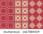 set of seamless patterns.... | Shutterstock .eps vector #1667884429