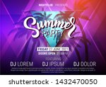 summer party disco poster with... | Shutterstock .eps vector #1432470050