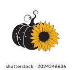 pumpkin and sunflower vector... | Shutterstock .eps vector #2024246636