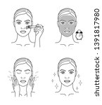 how to use a clay face mask.... | Shutterstock .eps vector #1391817980