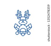 christmas deer decoration line... | Shutterstock .eps vector #1352478359
