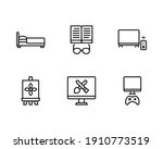 hobby icon set with bed  read a ... | Shutterstock .eps vector #1910773519