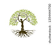 abstract human tree logo.... | Shutterstock .eps vector #1354444700