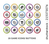 game flat icons  buttons with... | Shutterstock .eps vector #215373076