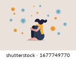 solitude and depression from... | Shutterstock .eps vector #1677749770