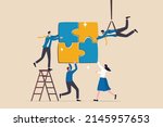 collaboration work together to... | Shutterstock .eps vector #2145957653