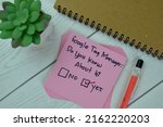 Concept of Google Tag Manager, Do you know about it? Yes write on sticky notes isolated on Wooden Table.