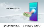 make money online with a smart... | Shutterstock .eps vector #1695974290