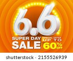 6.6 super day sale poster or... | Shutterstock .eps vector #2155526939