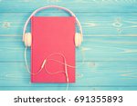 top view book and new modern... | Shutterstock . vector #691355893