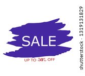 sale 50  off sign over art blue ... | Shutterstock .eps vector #1319131829