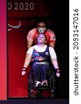 Small photo of Tokyo, Japan. 2021 August 28th. Para powerlifting Women's up to 61 Kg. Amalia Perez Vazquez, Mexico (MEX). Gold medalist.