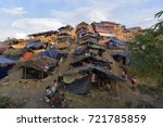 Small photo of COZ'S BAZAR, BANGLADESH - SEPTEMBER 25, 2017: Myanmar's minority rohingya people build makeshift tent and take shelter at Balukhali rohingya camp, in Ukhiya, Coz's Bazar, Bangladesh on Sep, 25, 2017.